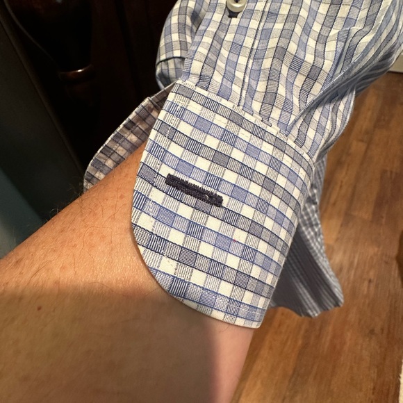 UNTUCKit Blue Casual Button Down Shirt Gingham Style - Picture 3 of 4